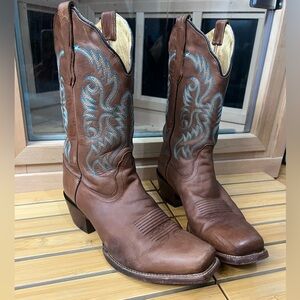 Nocona vintage bluebonnet tan Western Cowboy Boots women’s 9.5B square toe